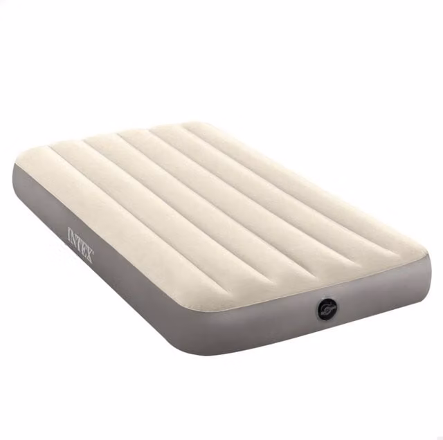 Colchón hinchable individual Intex color beige con acabado de microfibra, An/P/Al: 90 x 190 x 25 cm