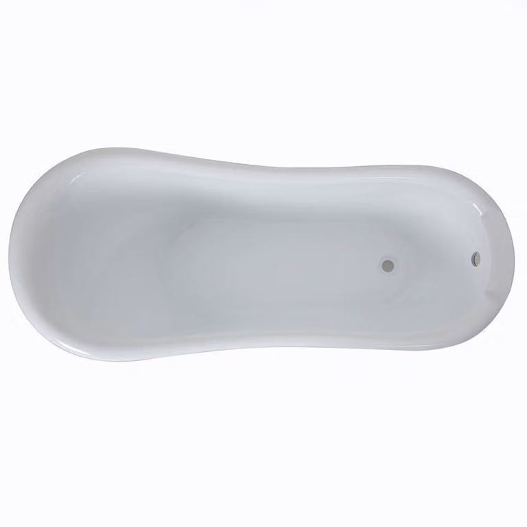 Bañera exenta ovalada Hudson Reed con respaldo y patas tradicionales en color blanco, An: 74 cm, P: 171 cm, Al: 78,5 cm