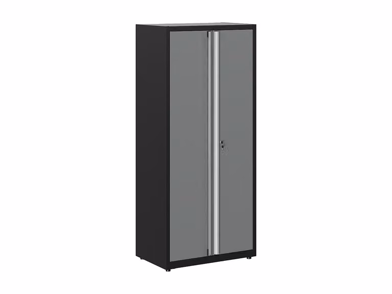 Armario alto de taller ATELIOR en acero gris antracita con 2 puertas, 4 estantes y cerradura - An: 90 cm, Pr: 55 cm, Al: 202,5 cm