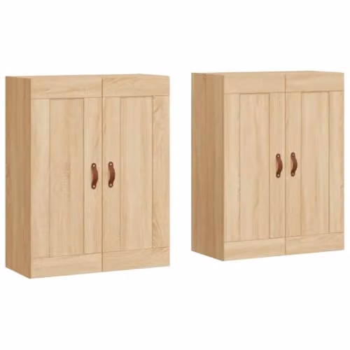 Conjunto de 2 armarios de pared Helloshop26 en madera de roble, An/P/Al: 69,5 x 34 x 90 cm