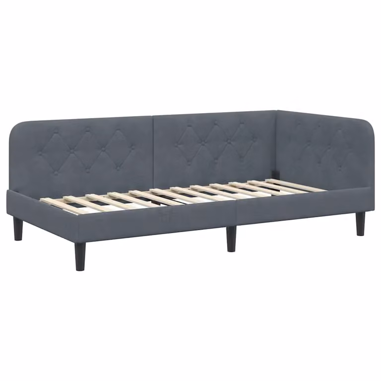 Estructura de cama tapizada vidaXL en gris con diseño minimalista de 100 x 200 cm