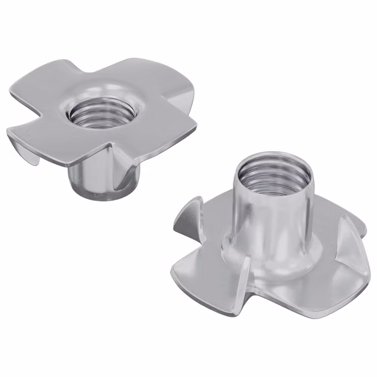 Pack de 2 tuercas dentadas en forma de T vidaXL de acero galvanizado plateado M6 mm