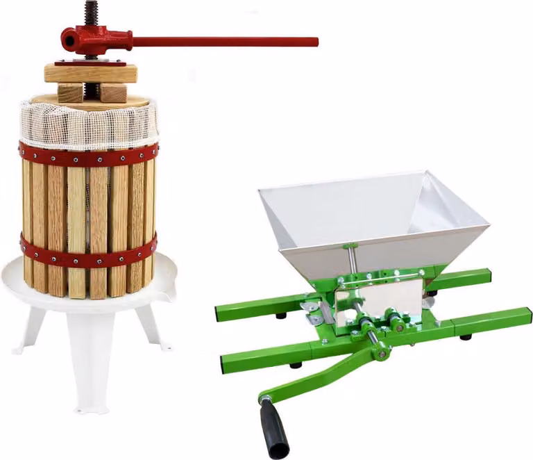 Set KuKoo de Monster Shop para moler fruta de 7 litros y prensar fruta de 18 litros, ideal para zumo, mosto, sidra y vino, multicolor