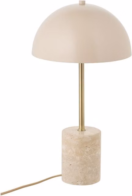 Lámpara de mesa Sheffield de Vikasa Home en mármol y metal beige y dorado con pantalla de cúpula y regulable