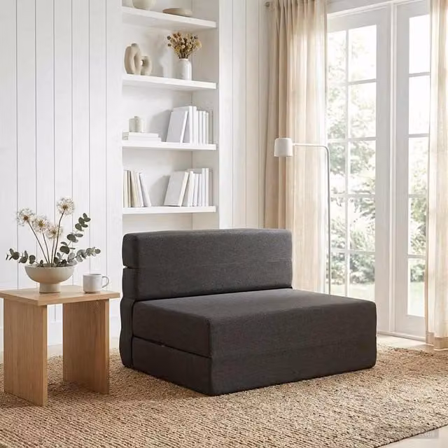 Sofá cama plegable vidaXL en tela gris oscuro An/P/Al: 70 x 72 x 60 cm