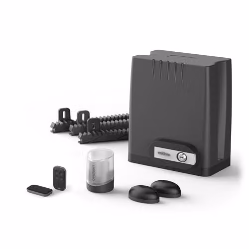 Motorización para puerta corredera Avidsen Orea 550 de 24 V DC para puertas de hasta 4 m con 2 mandos a distancia, luz intermitente y fotocélulas