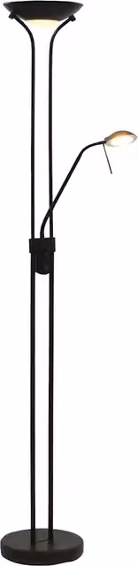 Lámpara de pie LED moderna con iluminación regulable y acabado en metal negro de HELLOSHOP26, Altura: 180 cm, Ancho: 25 cm