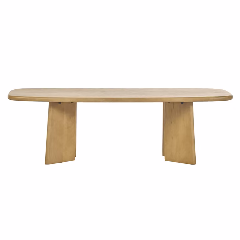 Miliboo Mesa de centro rectangular moderna de madera de mango macizo en color marrón, An: 120 cm