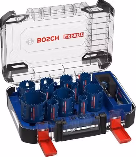 Juego de 14 sierras de corona Bosch Professional Expert Tough Material con punta de carburo, Azul y Gris, Ø 20-76 mm