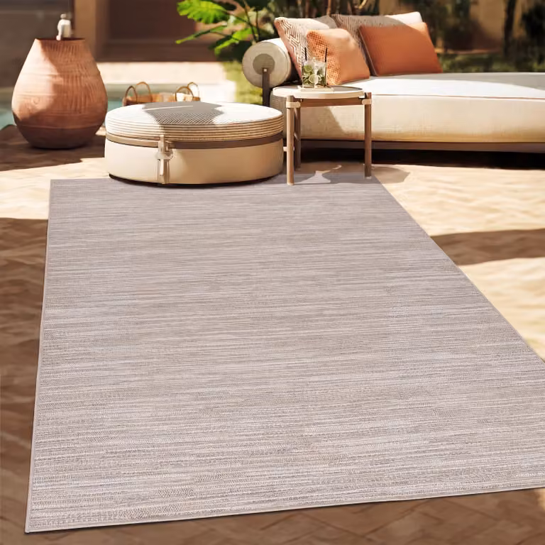 Alfombra Paco Home de estilo boho étnico en color beige, diseño de tejido plano para exterior o interior, An/P: 80 x 250 cm