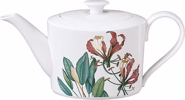 Cafetera o tetera Villeroy & Boch Signature Avarua en bone china blanco multicolor de 1,2 l