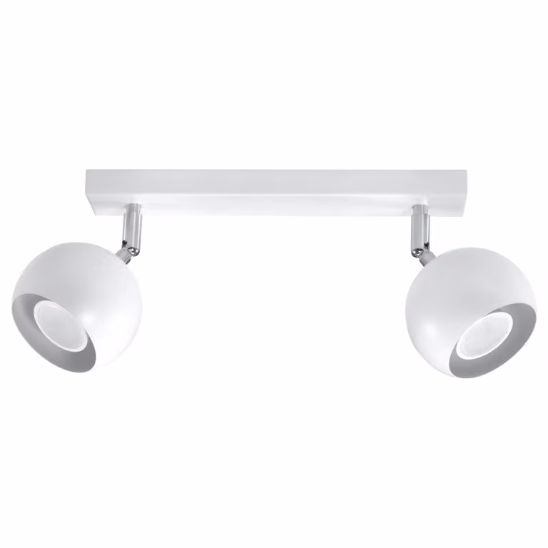 Lámpara de techo Sollux blanca de metal con bombilla reemplazable y diseño ajustable, Altura: 16 cm