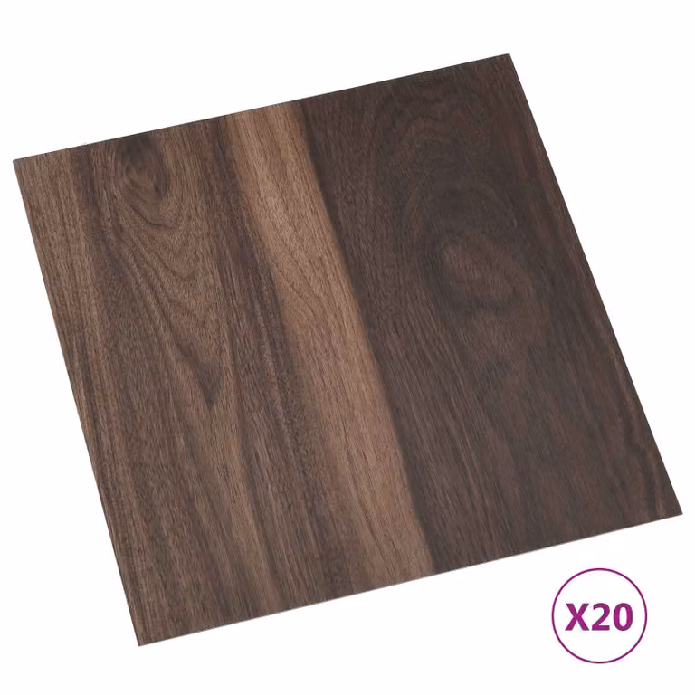 Tablones de suelo autoadhesivos vidaXL con efecto madera en color marrón de 30,5 x 30,5 cm