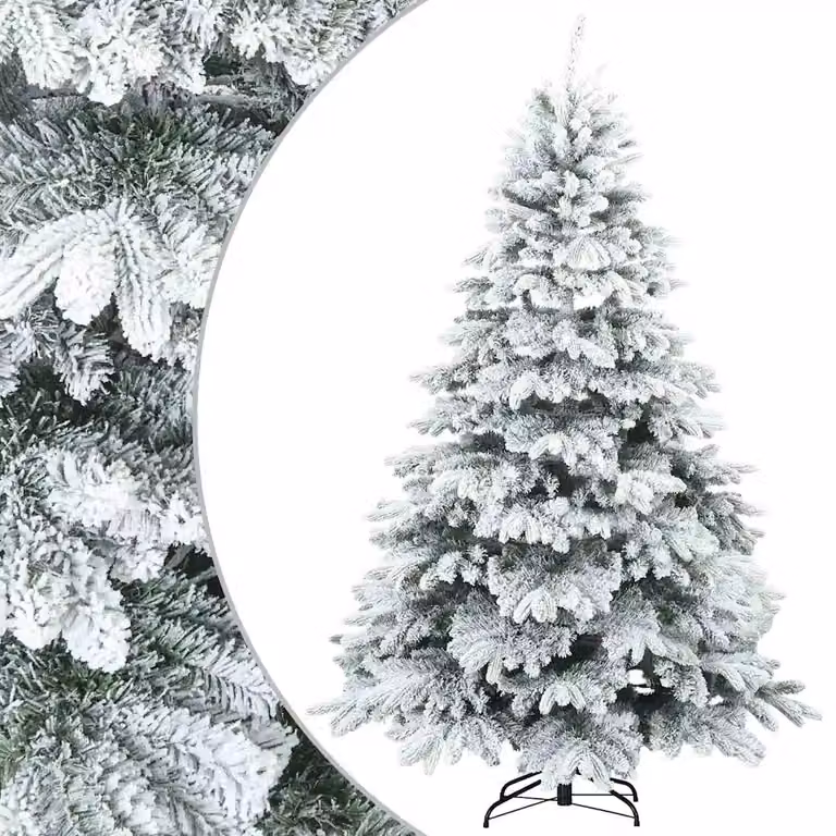 Árbol de Navidad artificial plegable con efecto nieve vidaXL de 240 cm en color blanco