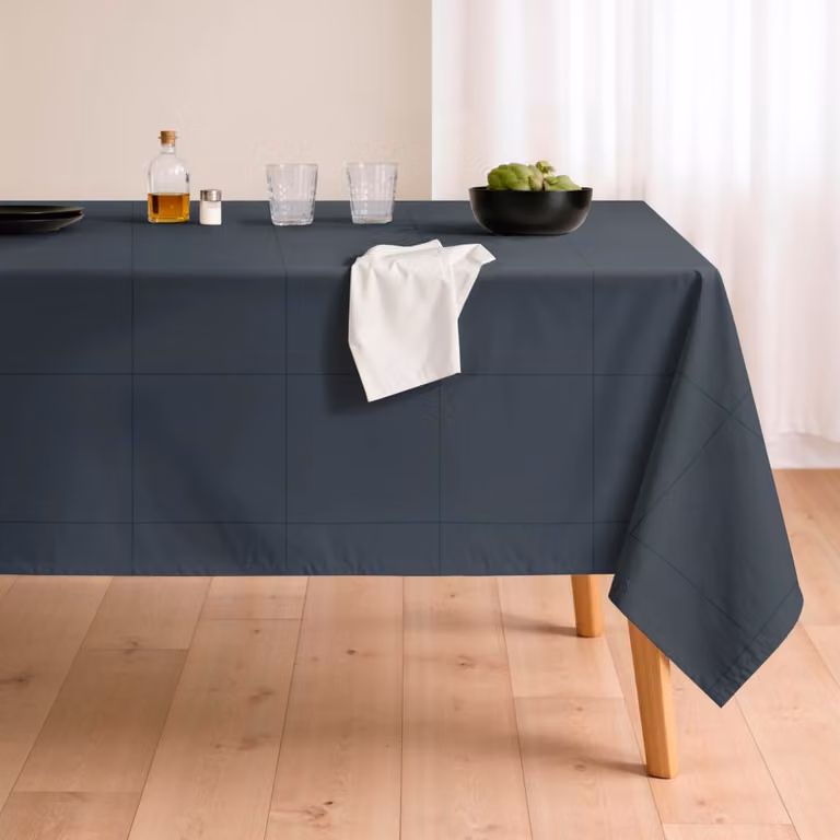 Mantel de algodón con cuadros azul y diseño moderno antimanchas de Mint, An/P: 155 x 100 cm