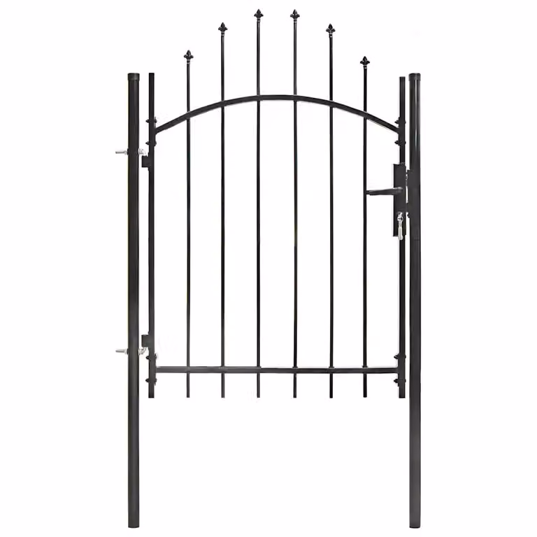Puerta de jardín de acero vidaXL Woerden negra An/Al: 1 x 1,25 m