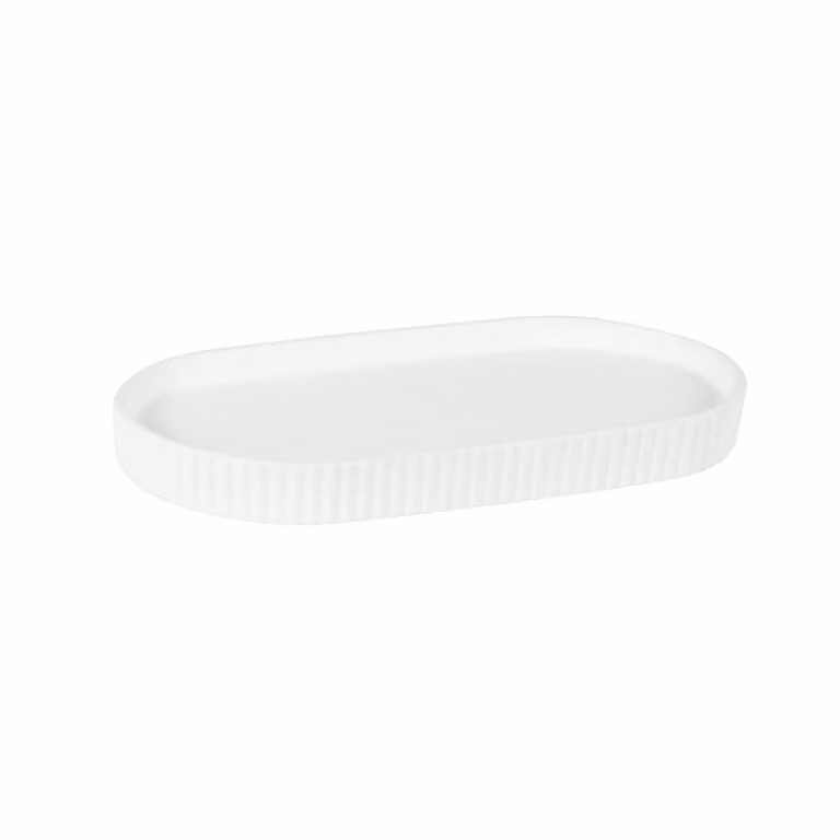 Bandeja oval de gres blanco de Maisons du Monde