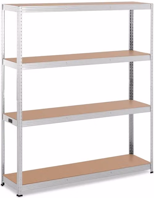 Estantería industrial MSW de metal con estantes regulables, color gris, An/P/Al: 160 x 40 x 180 cm