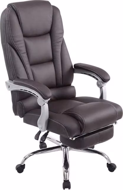 Silla de oficina ejecutiva Pacific marrón con tapicería de piel sintética y altura ajustable