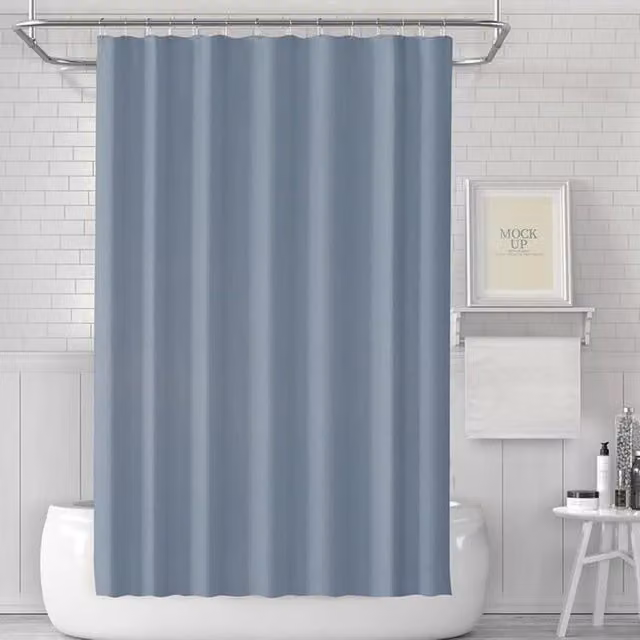 Cortina de ducha impermeable y antimoho XISRENS de PEVA, color negro o azul, An/P/Al: 180 x 180 x 180 cm con ganchos de plástico