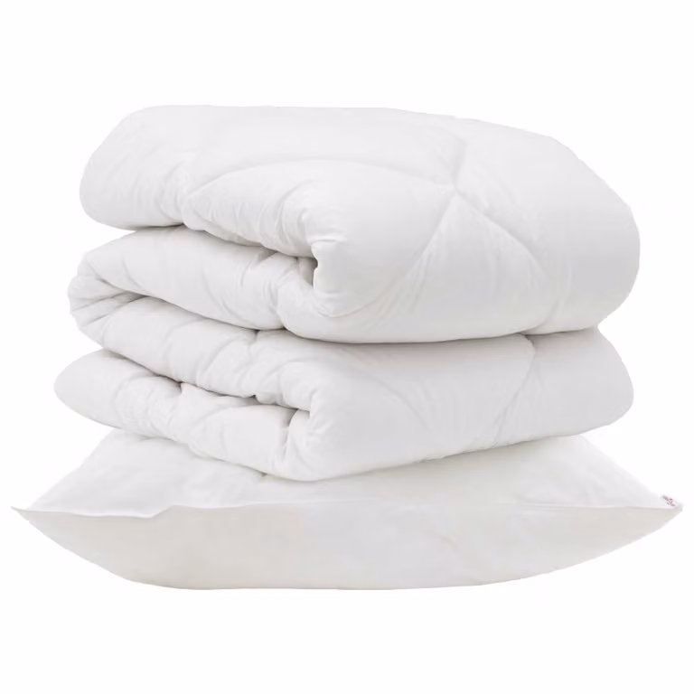 Set de edredón y 2 almohadas vidaXL de microfibra blanca para invierno, An: 155 cm, Al: 220 cm