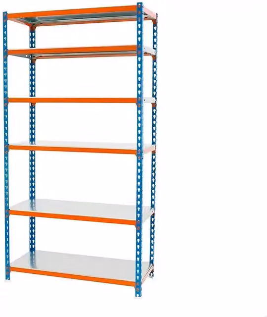 Estantería metálica profesional SIMONRACK con 6 baldas ajustables, color azul y naranja, Al x An x Pr: 250 x 110 x 40 cm