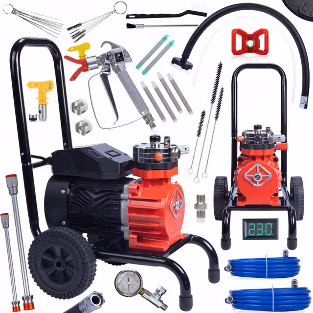 Pulverizador airless ROSFIX Red Strong Storm 1100 RSS05 con set de limpieza y lanza de extensión en color rojo