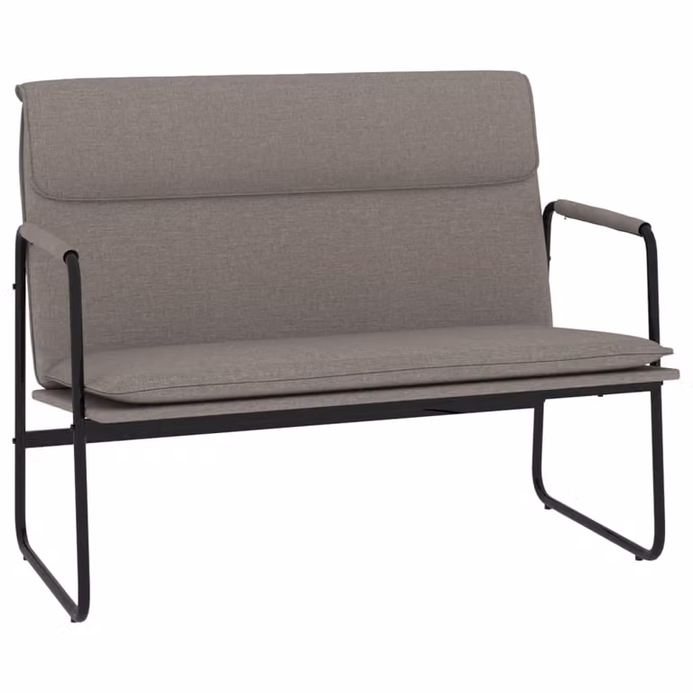 vidaXL Banco de tela gris para salón, diseño moderno, An/P/Al: 100 x 64 x 80 cm