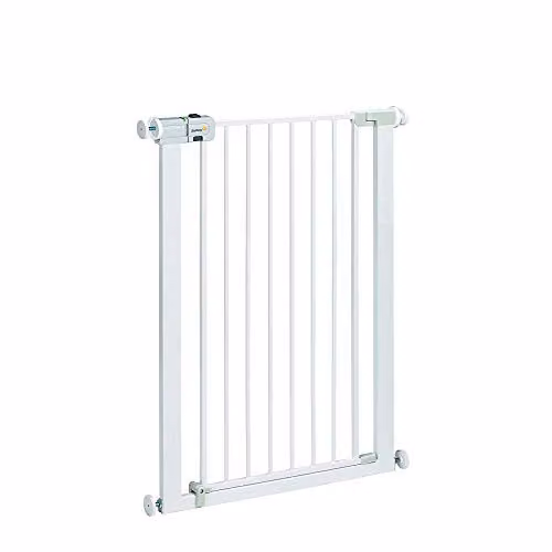 Barrera de seguridad para bebés y mascotas Safety 1st Easy Close Extra Tall de metal en color blanco, Altura: 91 cm, Ancho: 73-80 cm