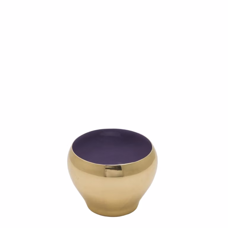Portavelas decorativo de metal Sia Deco para tealight en colores dorado, morado y gris, Altura: 7 cm