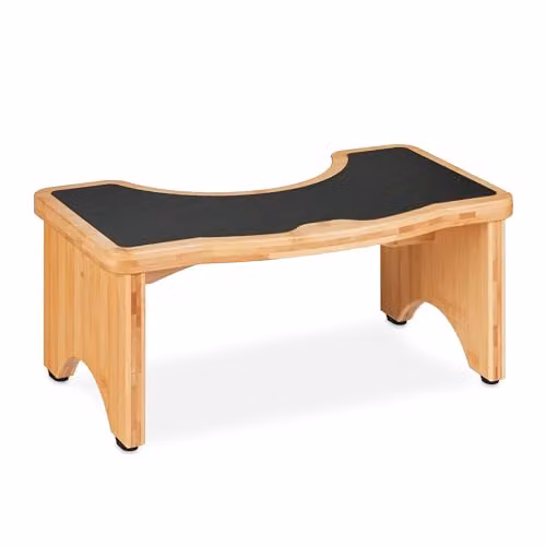 Taburete fisiológico Relaxdays para adultos de bambú, color marrón y negro, An/P/Al: 44,5 x 18,5 x 26 cm