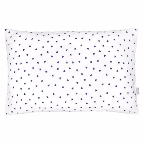 Funda de almohada reversible Sevira Kids Lovio de algodón transpirable con diseño floral para niños, An/P/Al: 63 x 63 cm, colores azul, rojo y blanco