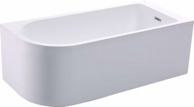 Bañera esquinera asimétrica Vente-Unique Anika en color blanco, capacidad de 201 l, An/P/Al: 150 x 75 x 58 cm