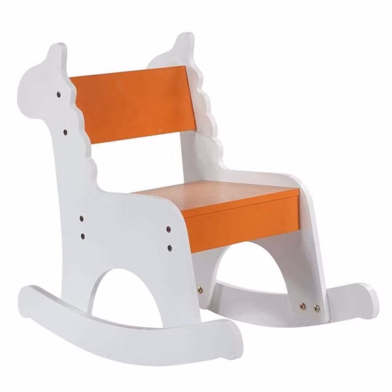 Mecedora infantil de madera Wanderlust deco en color naranja y blanco, An/P/Al: 33 x 55 x 51.5 cm