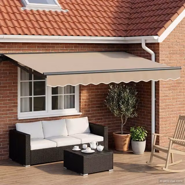 Toldo retráctil manual Maison Exclusive color beige de 3,5 x 2 m