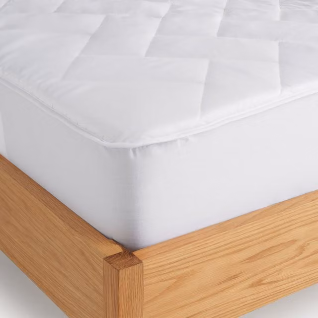 Protector acolchado de colchón El Corte Inglés de Tencel extrasuave, antibacteriano y antiácaros, color blanco, An/P/Al: 90 x 200 x 30 cm