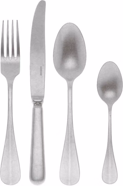 Set de cubertería Sambonet Monoblock Baguette Vintage de 24 piezas en acero inoxidable color plata con acabado cepillado