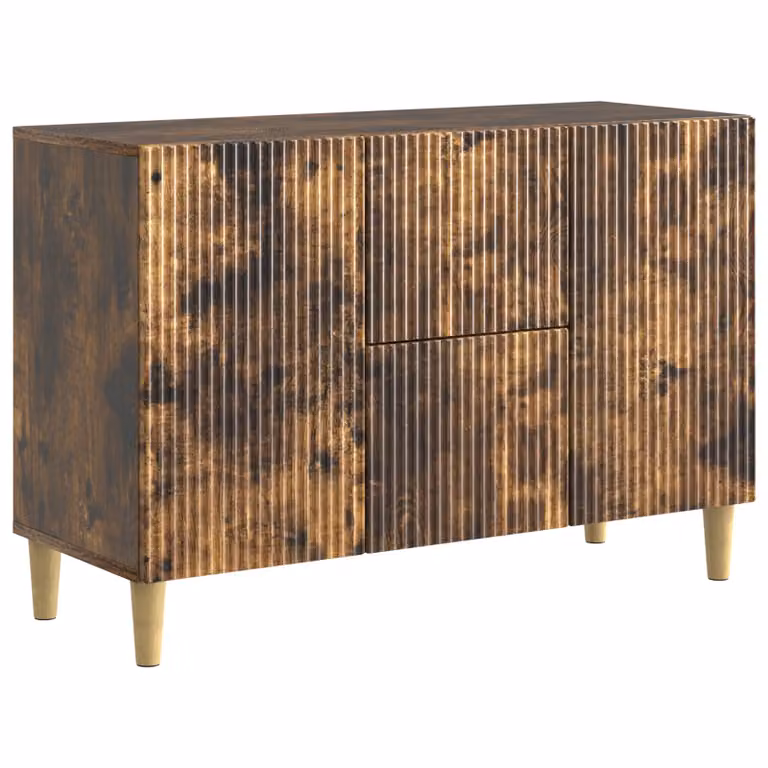 Aparador moderno vidaXL en roble ahumado y color marrón, fabricado en madera de ingeniería MDF, An/P/Al: 89 x 34,5 x 60 cm