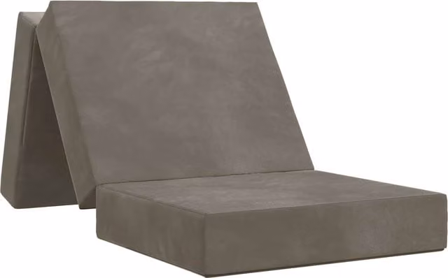 Sofá cama plegable SYFAX de microfibra gris con relleno de espuma An/P/Al: 75 x 63 x 45 cm