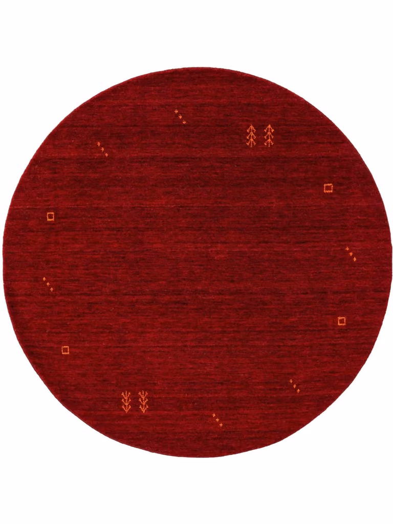 Alfombra redonda de lana Benuta Gabbeh roja de 160 cm de diámetro