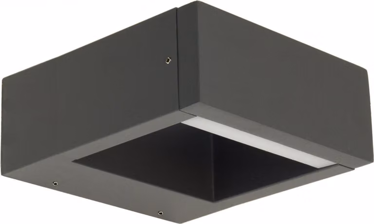 Aplique de pared exterior Mangel con luz LED de color variable de 7W, diseño moderno en color gris y protección IP54 para jardín o terraza