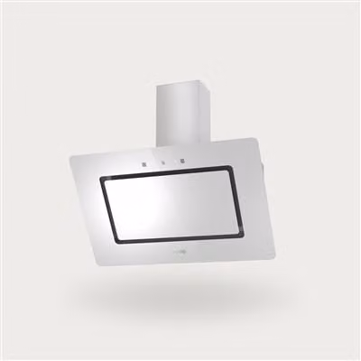 Campana extractora decorativa de pared Evvo CE48 de 90 cm, color blanco, eficiencia A++, 800 m³/h, con control táctil y gestual, filtros de aluminio y carbón activado