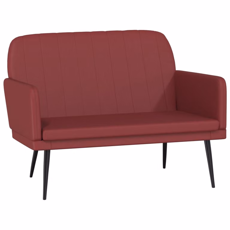 vidaXL Banco de cuero sintético rojo con reposabrazos An/P/Al: 107 x 80 x 81 cm