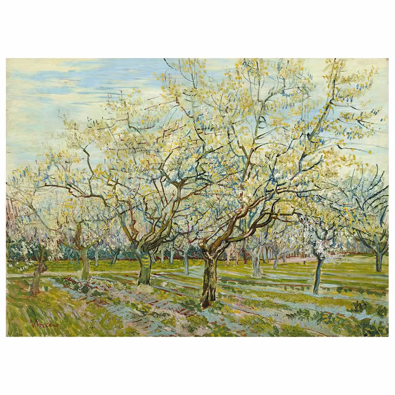 Cuadro lienzo La Huerta Blanca de Vincent Van Gogh por Legendarte, multicolor, An: 60 cm x Al: 80 cm