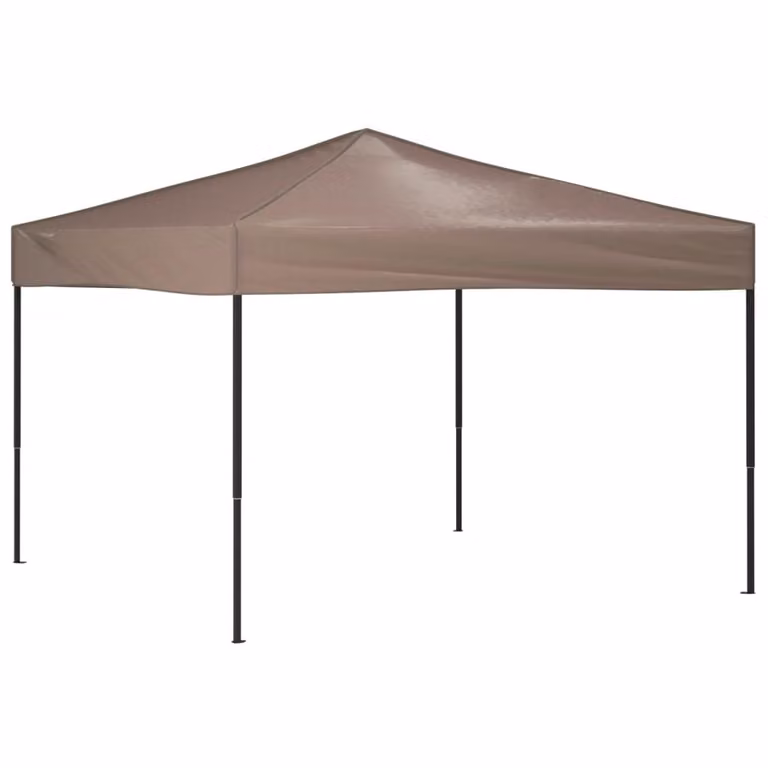 Carpa plegable Syfax para fiestas en gris y marrón con estructura de acero y cubierta de poliéster An/P/Al: 292 x 245 x 292 cm