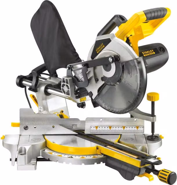 Ingletadora telescópica Stanley FatMax FME720 de 2000 W con disco de 255 mm en color amarillo