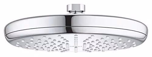 Ducha mural Grohe Tempesta 210 de efecto lluvia, redonda, color cromo y plata con sistema antical