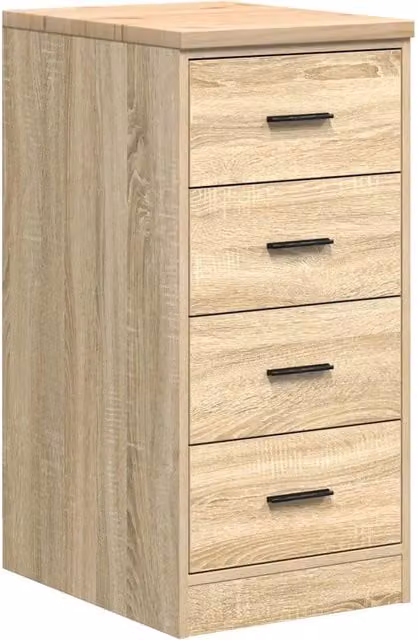 Armario de almacenamiento multiusos Helloshop26 con cajones y puertas en madera de roble y pino, diseño moderno para hogar u oficina, An/P/Al: 40 x 51 x 85 cm