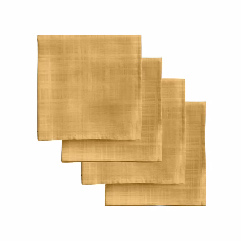 Pack de 4 servilletas de algodón Muare Home en color amarillo, 43 x 43 cm