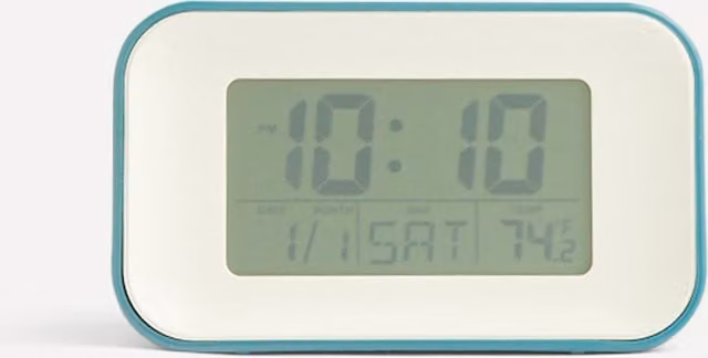 Reloj despertador digital Acctim rectangular con luz azul, termómetro y función snooze para mesa